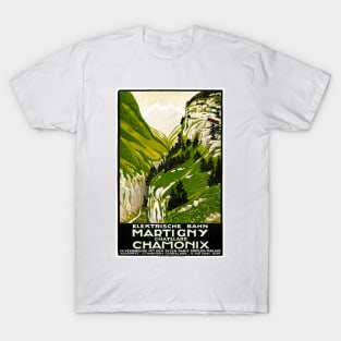 Vintage Travel Poster Martigny Chamonix Switzerland 1912 T-Shirt